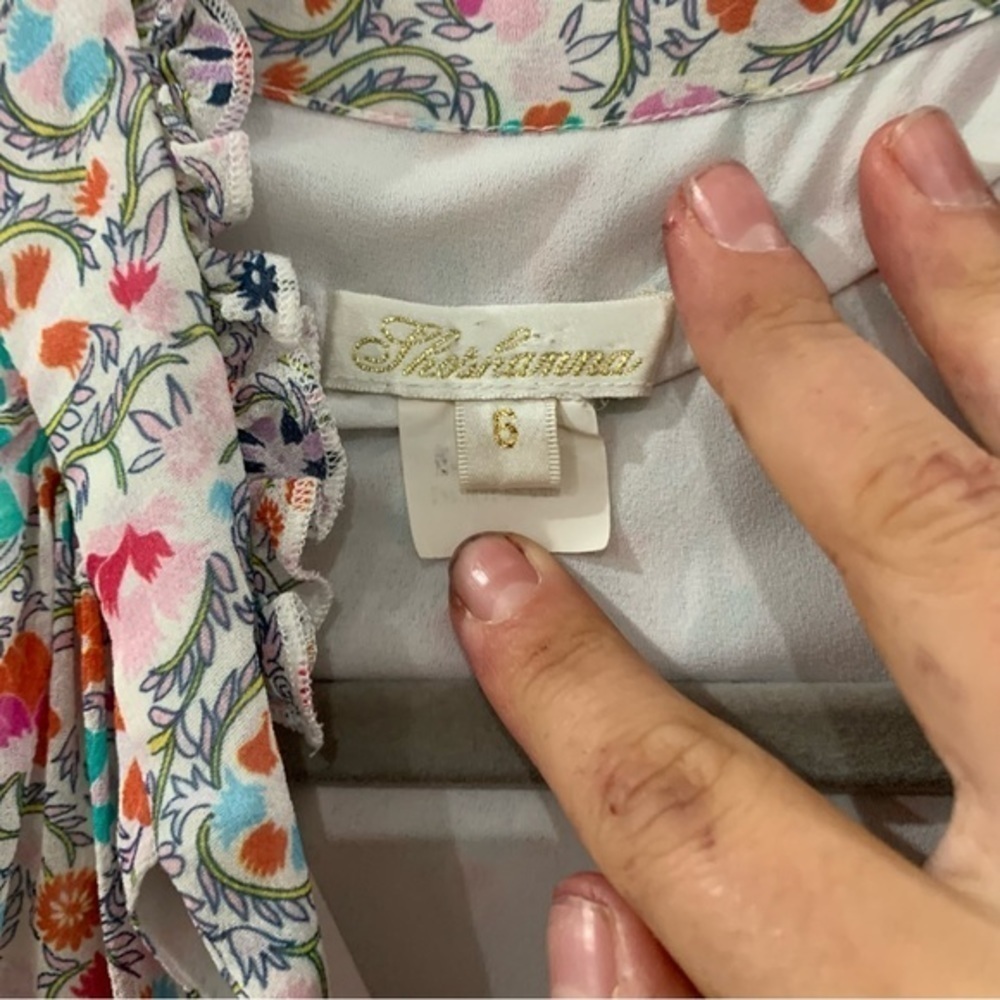 ✅ Shoshanna Dress Avila Mini Long Sleeve Neck Tie in Optic Floral - Picture 3 of 4